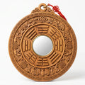 Hand-Carved Peach Wood Bagua Mirror - Geometric Order